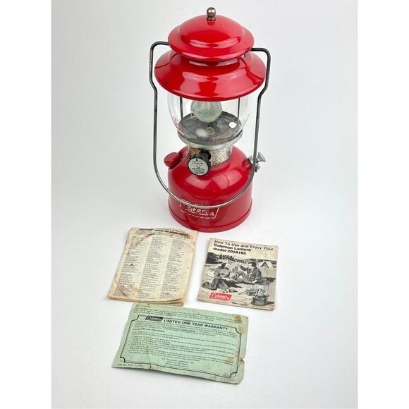 Vintage 1976 Red Coleman Single Mantle Lantern Model 200A195 w Orig. Box - Picture 1 of 11